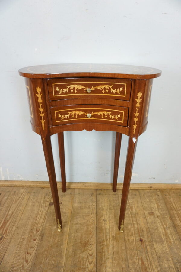 SZAFKA NOCNA STOLIK NERKA INTARSJE WYSOKIE NÓŻKI2