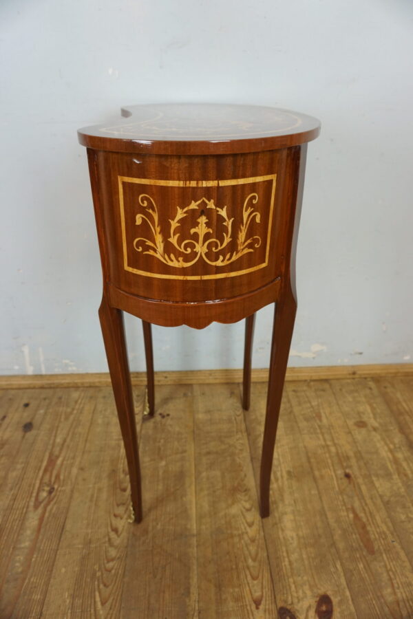 SZAFKA NOCNA STOLIK NERKA INTARSJE WYSOKIE NÓŻKI2