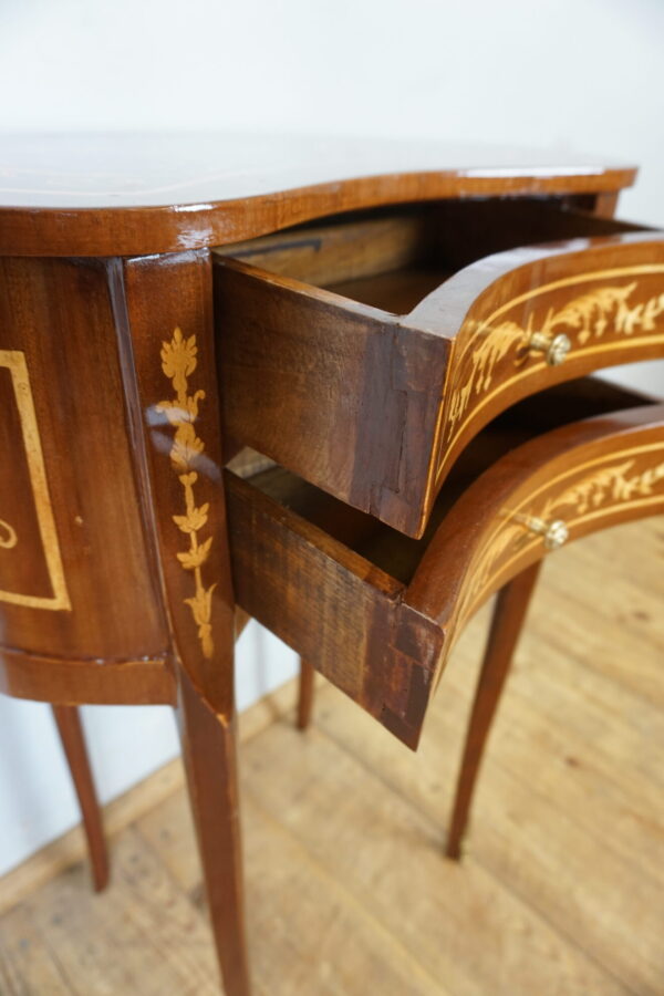 SZAFKA NOCNA STOLIK NERKA INTARSJE WYSOKIE NÓŻKI2