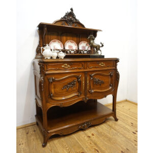 RZEŹBIONA KOMODA POMOCNIK Z NADSTAWKĄ LUDWIK ROCAILLE