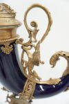 KOBALTOWY RÓG OBFITOŚCI BRĄZ+PORCELANA CORNUCOPIA NA SZCZĘŚCIE DOBROBYT
