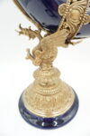 KOBALTOWY RÓG OBFITOŚCI BRĄZ+PORCELANA CORNUCOPIA NA SZCZĘŚCIE DOBROBYT
