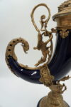 KOBALTOWY RÓG OBFITOŚCI BRĄZ+PORCELANA CORNUCOPIA NA SZCZĘŚCIE DOBROBYT