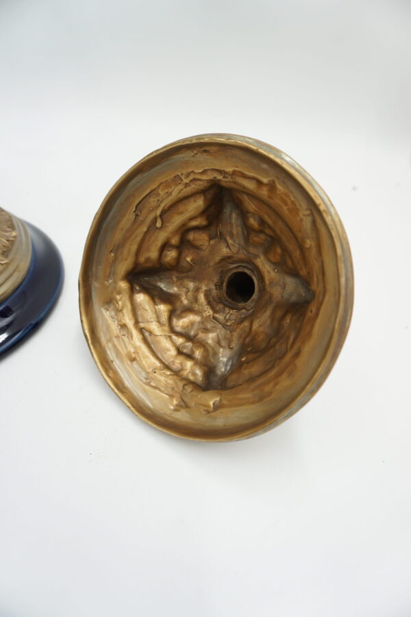 KOBALTOWY RÓG OBFITOŚCI BRĄZ+PORCELANA CORNUCOPIA NA SZCZĘŚCIE DOBROBYT