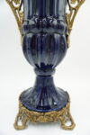 KOBALTOWY WAZON AMFORA BRĄZ+PORCELANA