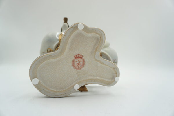 PIĘTROWA PATERKA PORCELANA Z BRĄZEM – PTASZEK