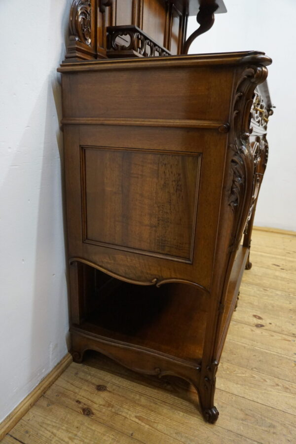 RZEŹBIONA KOMODA POMOCNIK Z NADSTAWKĄ LUDWIK ROCAILLE