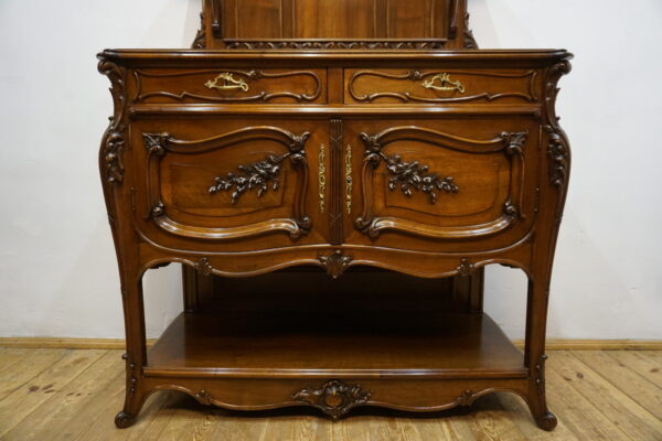 RZEŹBIONA KOMODA POMOCNIK Z NADSTAWKĄ LUDWIK ROCAILLE