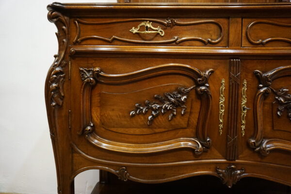 RZEŹBIONA KOMODA POMOCNIK Z NADSTAWKĄ LUDWIK ROCAILLE