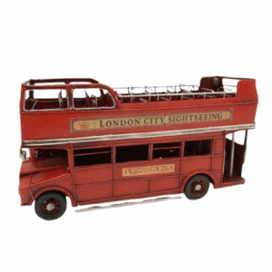 METALOWY MODEL CZERWONY DWUPIĘTROWY AUTOBUS KOLEKCJONERSKI PREZENT