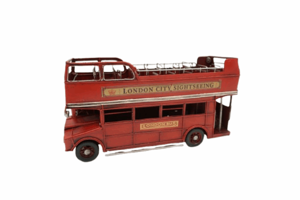 METALOWY MODEL CZERWONY DWUPIĘTROWY AUTOBUS KOLEKCJONERSKI PREZENT