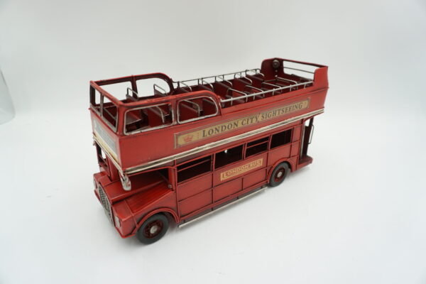 METALOWY MODEL CZERWONY DWUPIĘTROWY AUTOBUS KOLEKCJONERSKI PREZENT