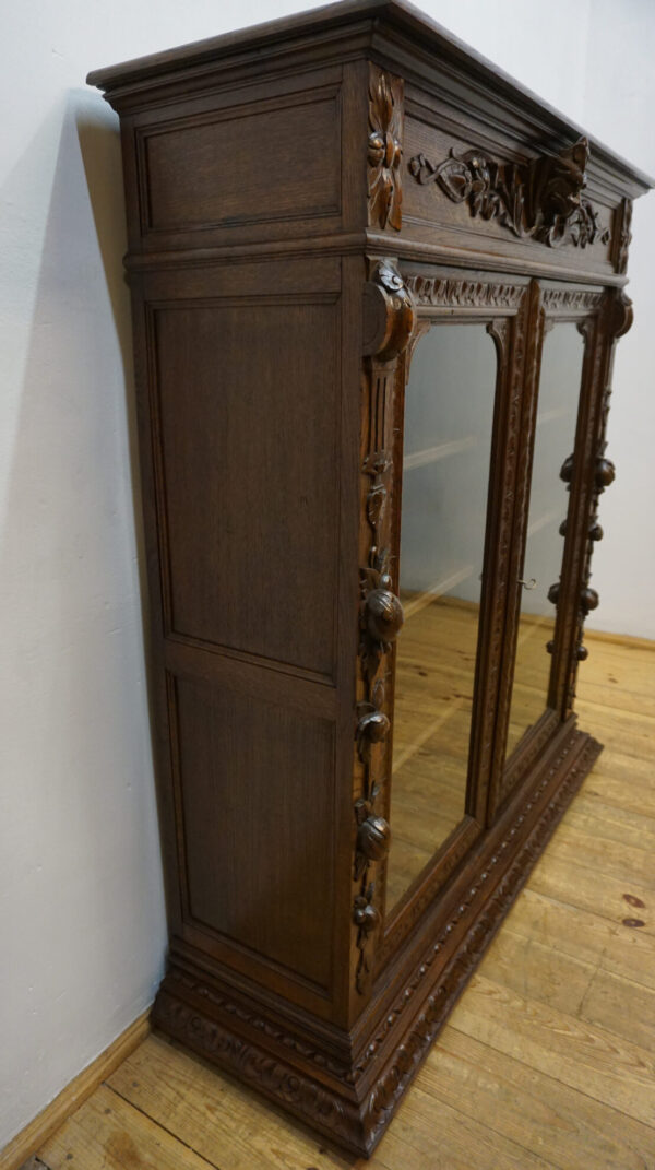 STARA PRZESZKLONA PODRĘCZNA BIBLIOTECZKA KOMODA BAREK NEORENESANS