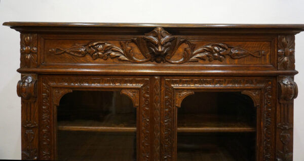 STARA PRZESZKLONA PODRĘCZNA BIBLIOTECZKA KOMODA BAREK NEORENESANS