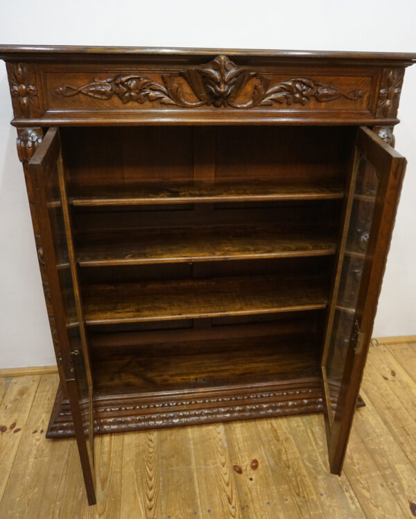 STARA PRZESZKLONA PODRĘCZNA BIBLIOTECZKA KOMODA BAREK NEORENESANS