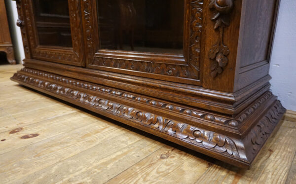 STARA PRZESZKLONA PODRĘCZNA BIBLIOTECZKA KOMODA BAREK NEORENESANS