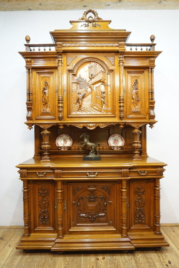 MASYWNY SYGNOWANY KREDENS LITY ORZECH ROMEO I JULIA