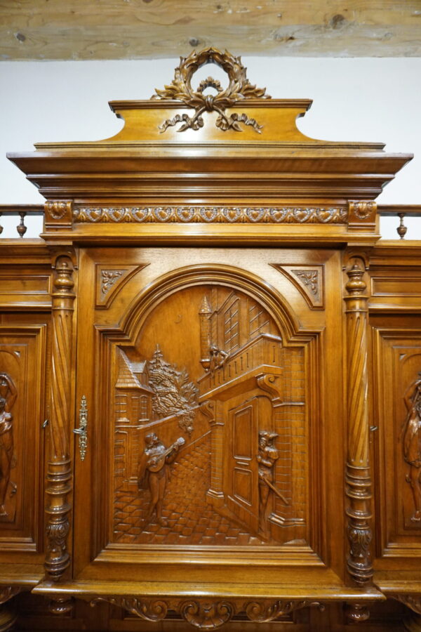 MASYWNY SYGNOWANY KREDENS LITY ORZECH ROMEO I JULIA