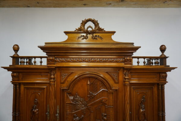 MASYWNY SYGNOWANY KREDENS LITY ORZECH ROMEO I JULIA