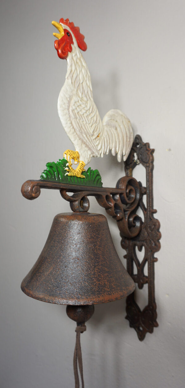 PIĘKNY ŻELIWNY DZWON DZWONECZEK KOGUT