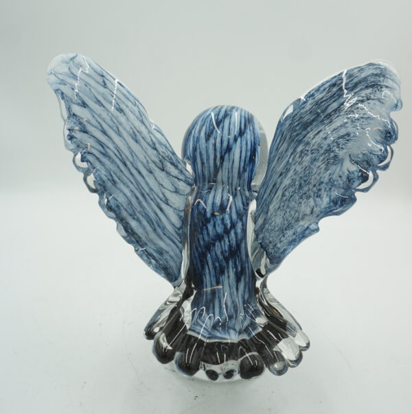 SZKŁO W STYLU MURANO, FIGURA SOWA ROZŁOŻONE SKRZYDŁA