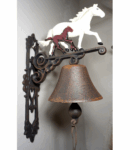 PIĘKNY ŻELIWNY DZWON DZWONECZEK KONIE