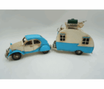 METALOWY MODEL POJAZD CITROEN GARBUS Z PRZYCZEPĄ CAMPER PREZENT