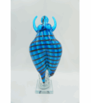 SZKLANA FIGURA STYL MURANO, NIEBESKA PUSZYSTA PANI