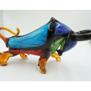 SZKLANA FIGURA STYL MURANO, BYK SYMBOL SIŁY GIEŁDA HOSSA