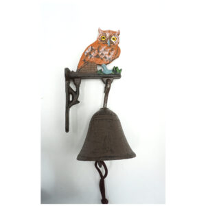 PIĘKNY ŻELIWNY DZWON DZWONECZEK SOWA