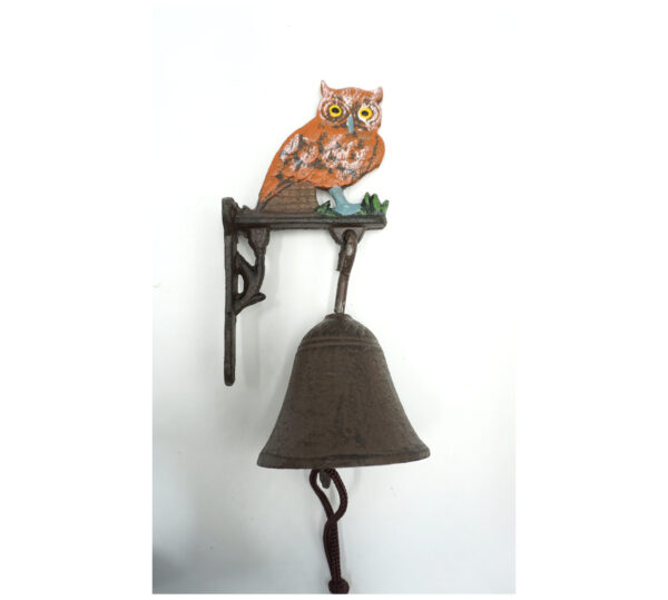 PIĘKNY ŻELIWNY DZWON DZWONECZEK SOWA