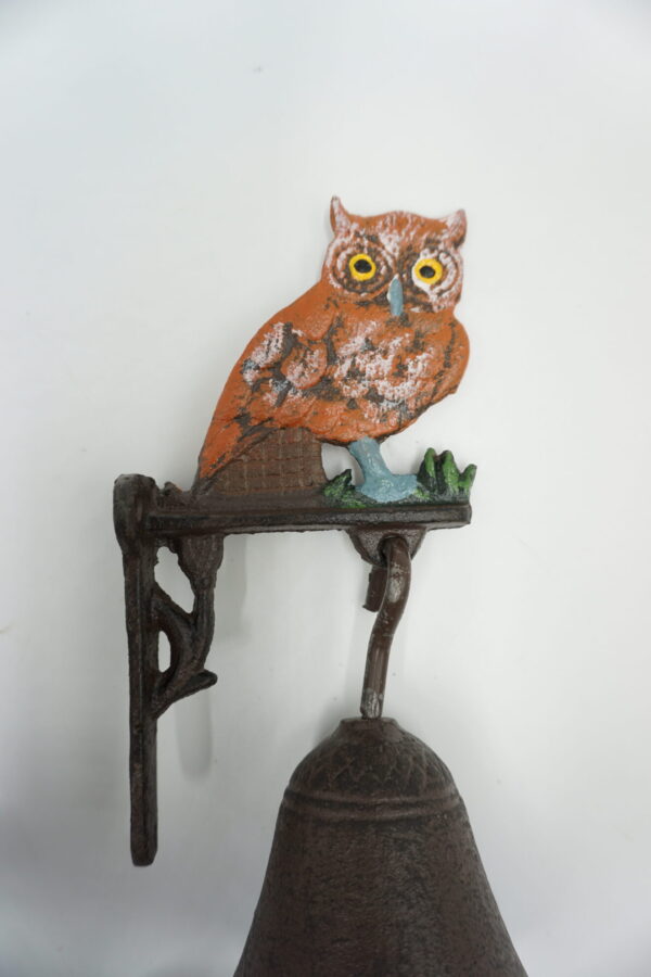 PIĘKNY ŻELIWNY DZWON DZWONECZEK SOWA