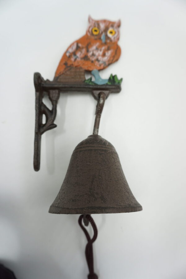 PIĘKNY ŻELIWNY DZWON DZWONECZEK SOWA