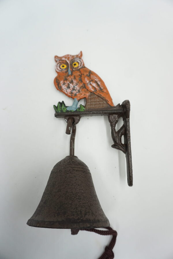 PIĘKNY ŻELIWNY DZWON DZWONECZEK SOWA