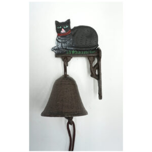 PIĘKNY ŻELIWNY DZWON DZWONECZEK KOT