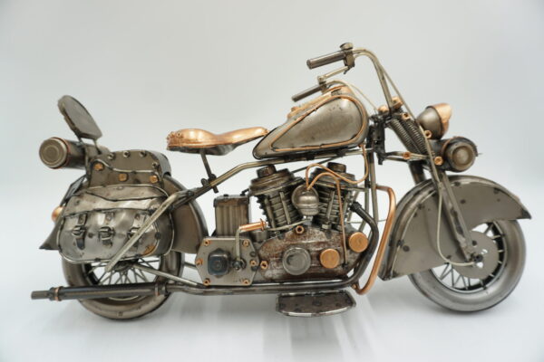 METALOWY MODEL MOTOR SREBRNO ZŁOTY PREZENT