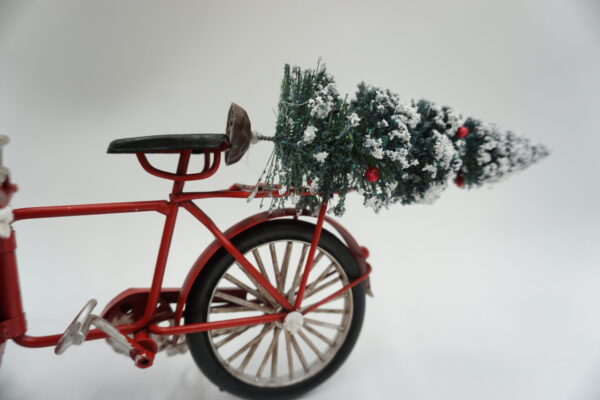METALOWY MODEL ROWER ŚWIĄTECZNY BAŁWAN PREZENTY I CHOINKA DEKORACJA PREZENT