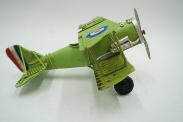 METALOWY MODEL SAMOLOCIK ZIELONY DEKORACJA PREZENT