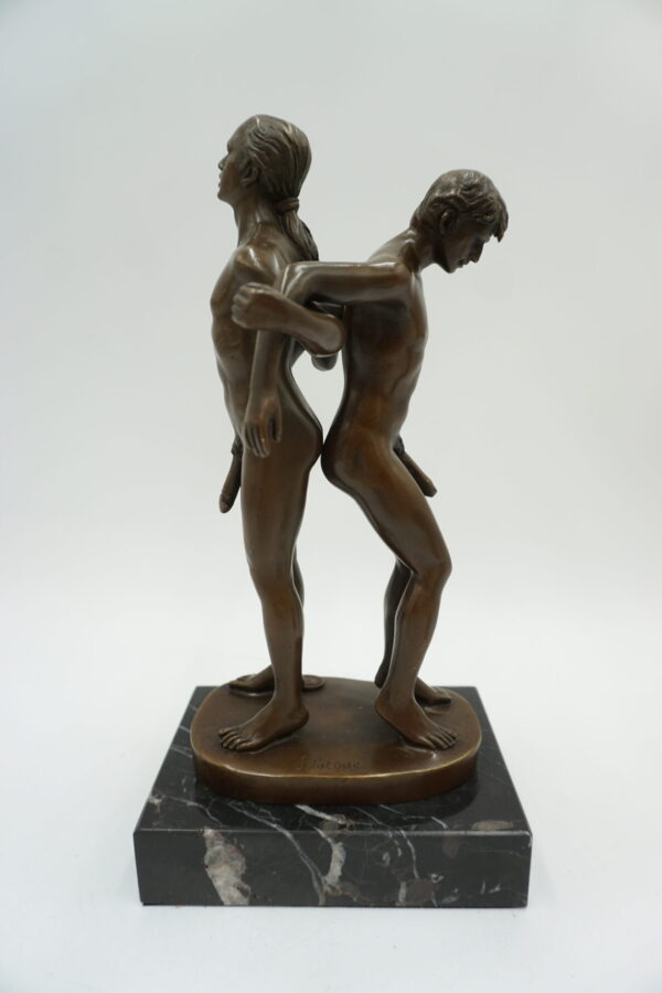 FIGURA Z BRĄZU AKT NADZY MĘŻCZYŹNI - GEJE