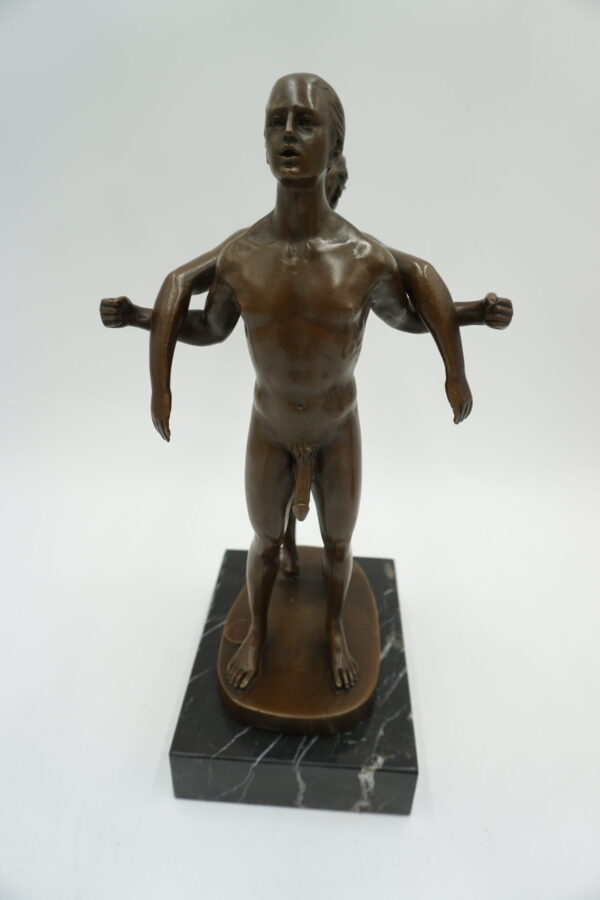 FIGURA Z BRĄZU AKT NADZY MĘŻCZYŹNI - GEJE