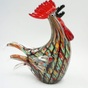 SZKŁO MURANO, FIGURA KOLOROWY KOGUT