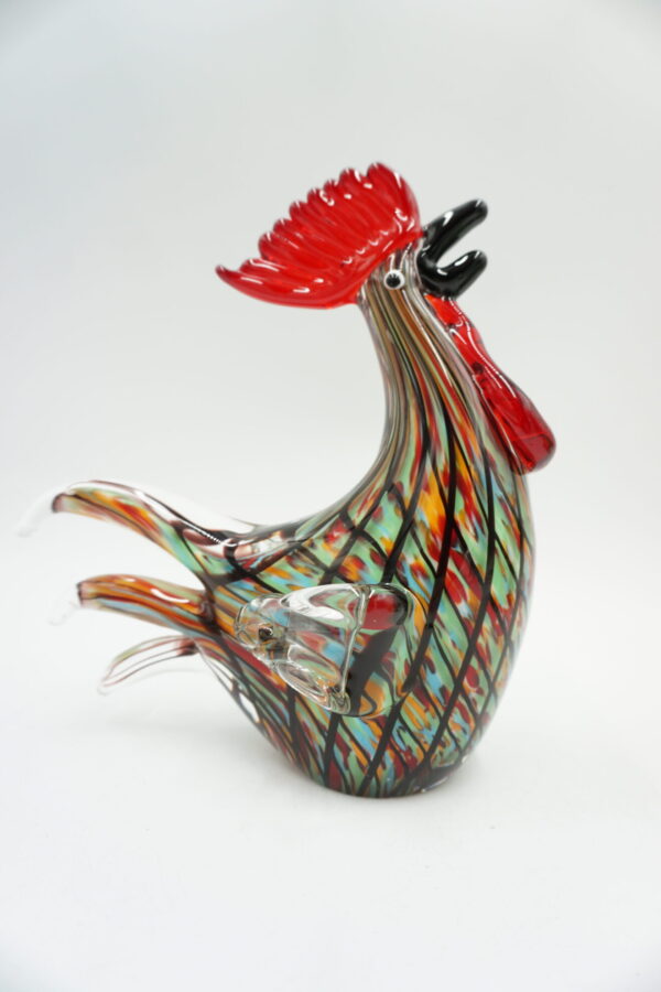 SZKŁO MURANO, FIGURA KOLOROWY KOGUT