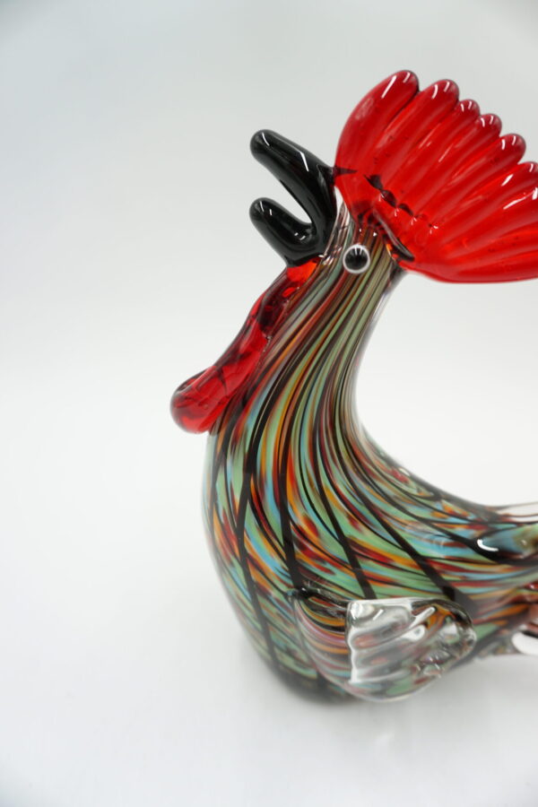 SZKŁO MURANO, FIGURA KOLOROWY KOGUT