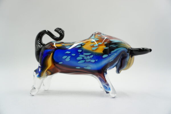 SZKLANA FIGURA STYL MURANO, BYK SYMBOL SIŁY GIEŁDA HOSSA