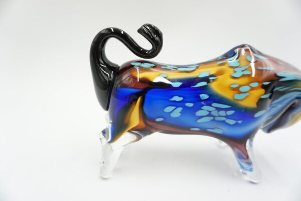 SZKLANA FIGURA STYL MURANO, BYK SYMBOL SIŁY GIEŁDA HOSSA