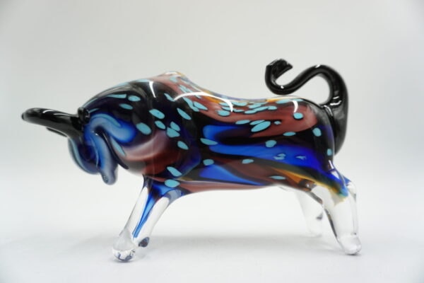 SZKLANA FIGURA STYL MURANO, BYK SYMBOL SIŁY GIEŁDA HOSSA