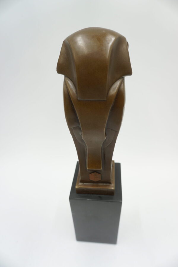 FIGURA Z BRĄZU SOWA ART DECO OSADZONA NA MARMURZE