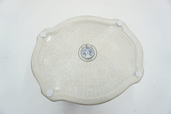 SZKATUŁKA PUZDERKO PORCELANA Z BRĄZEM -CZAPLE.