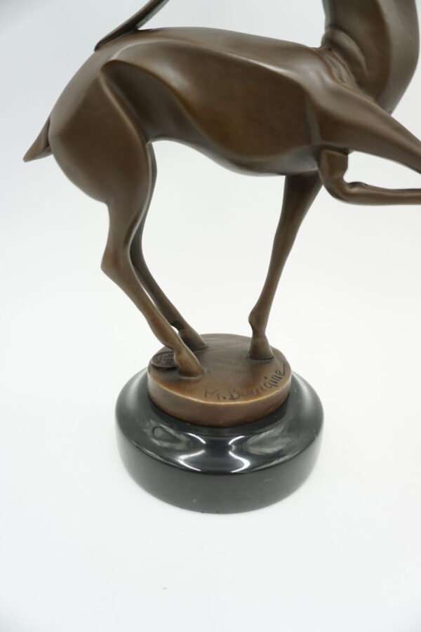 FIGURA Z BRĄZU MŁODY JELEŃ PREZENT DLA MYŚLIWEGO ART DECO