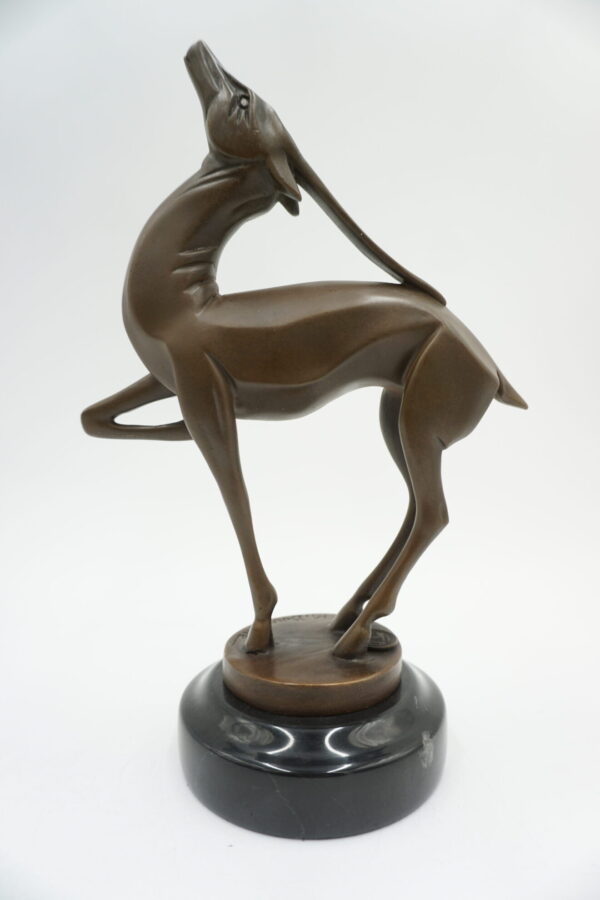 FIGURA Z BRĄZU MŁODY JELEŃ PREZENT DLA MYŚLIWEGO ART DECO